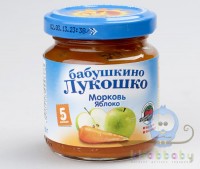 Пюре из моркови и яблок Бабушкино лукошко 100г