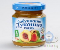 Пюре из персиков Бабушкино лукошко 100г