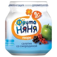 Фруто-няня пюре Яблоко Черная и Красная смородина 100 г