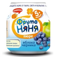 Фруто-няня пюре Яблоко Черника 100 г