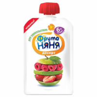 Фруто-няня Десерт яблоко/клубника/малина  90 гр