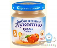 Пюре из персиков с творогом Бабушкино лукошко 100г