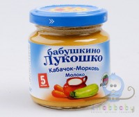 Пюре из кабачков и моркови с молоком Бабушкино лукошко 100г