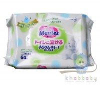 Мерриз Влажные Салфетки Flushable сменный блок, 64 шт