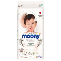 MOONY Natural подгузники, M (6-11 кг), 46 шт