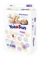 Подгузники YokoSun М (5-10кг) 62 шт 